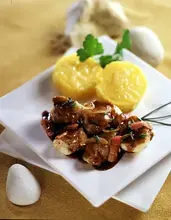 Civet de lotte et galettes de polenta