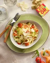 Tagliatelles aux légumes et fromage