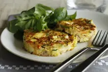 Galettes de semoule aux légumes et Allumettes