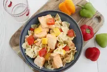 One pot pasta au saumon et trois poivrons Cookeo