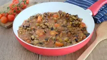 Poêlée de boeuf, aubergines et tomates façon moussaka