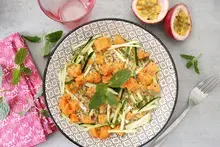Buddah bowl de boulgour patate douce et sauce exotique