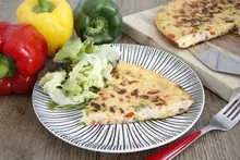 Omelette aux 3 poivrons et riz anti-gaspi
