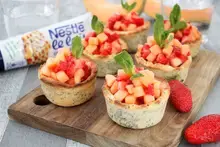 Cups sablées au pavot fraise melon