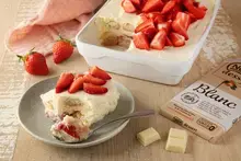 Tiramisu chocolat blanc et fraises