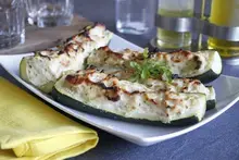 Courgettes farcies au poulet