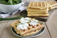 Gaufres aux carottes et chèvre frais