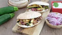 Pain pita boeuf légumes fromage frais au air fryer