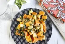 Poelée de légumes d'automne aux lardons