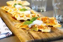 Gaufres courgettes mozzarella mascarpone à l'italienne