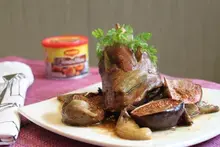 Souris d'agneau confites aux figues et pleurotes
