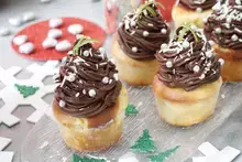 Cup cake de Noël à l'ananas et ganache chocolat citron vert