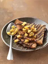 Crêpes au chocolat et compotée de mangue