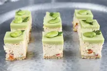Mini cheesecake fèves tomates confites