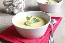 Velouté de haricots blancs et légumes aux lardons Thermomix