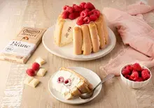 Charlotte mousse au chocolat blanc framboises