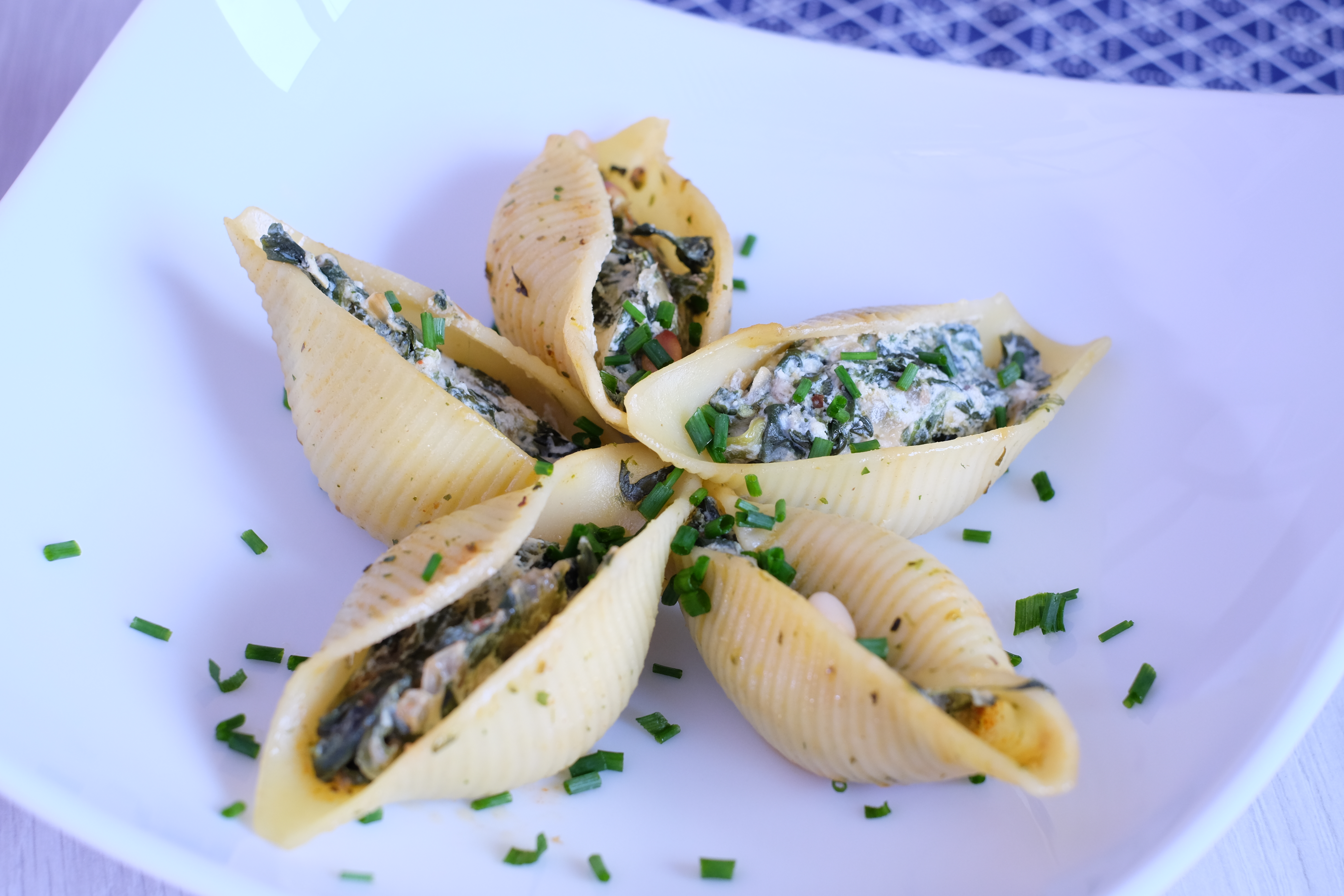 Conchiglioni aux épinards et ricotta
