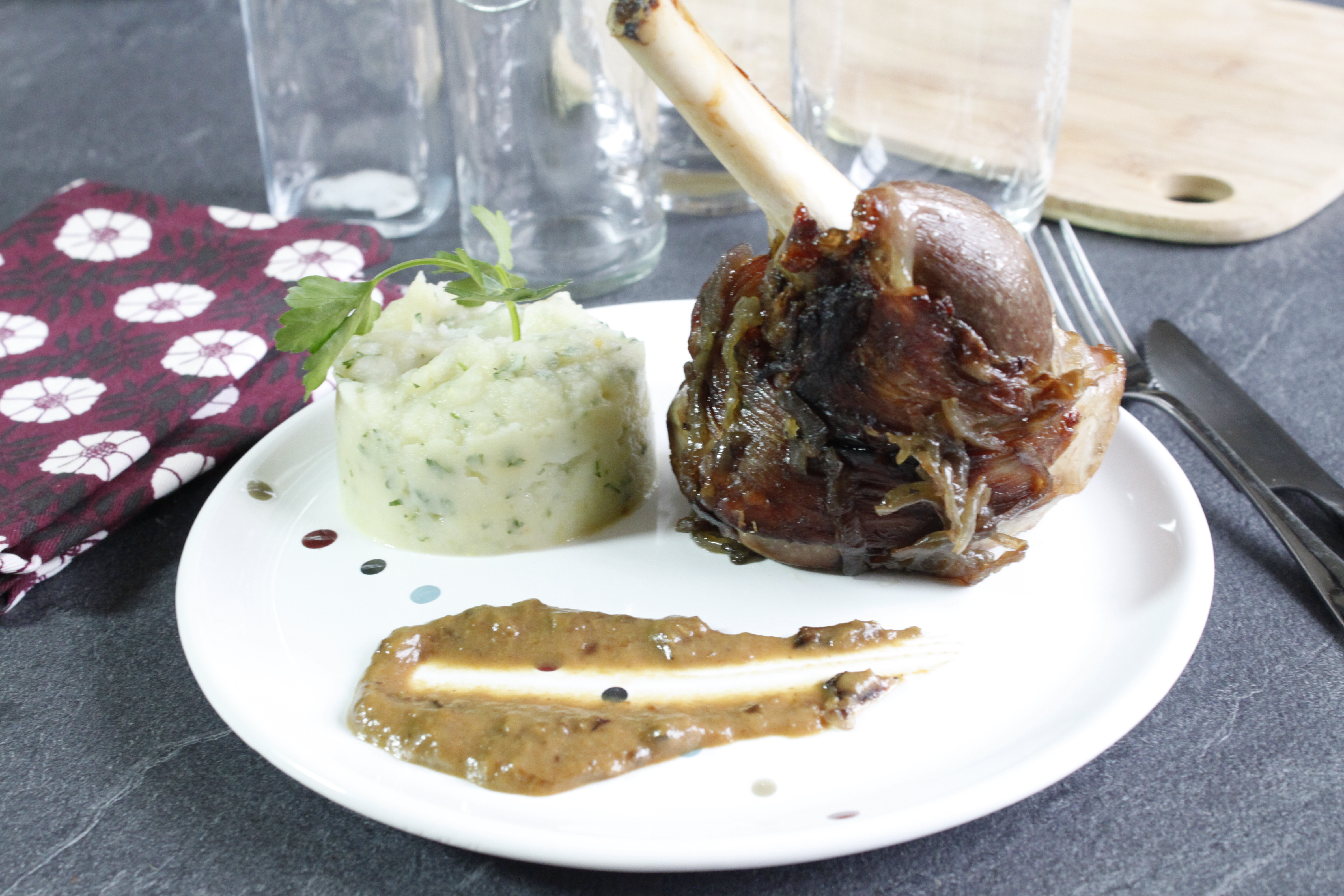 Souris d'agneau, purée de celeri