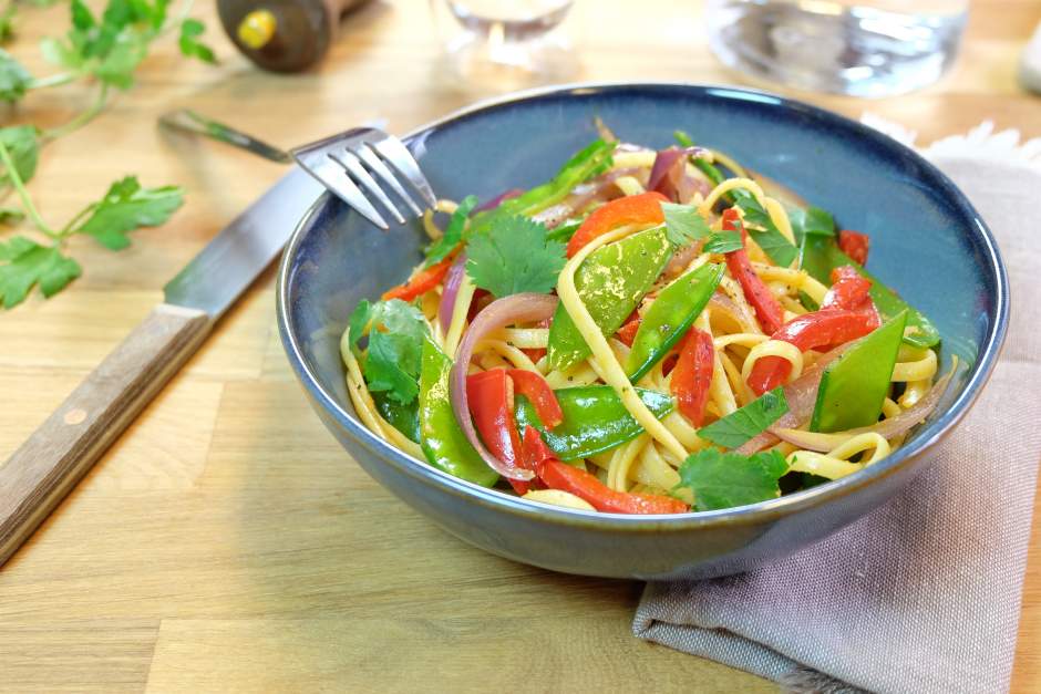 Nouilles sautées aux légumes Bio