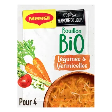 MAGGI Bio Soup Bouillon Vegetables Sachet 12x60g FR
