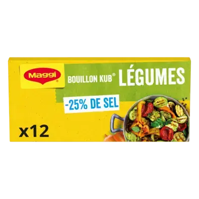MAGGI Bouillon Vegetable Low Salt Carton 20x120g FR