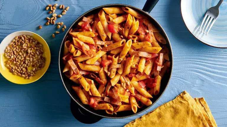 Penne jambon
