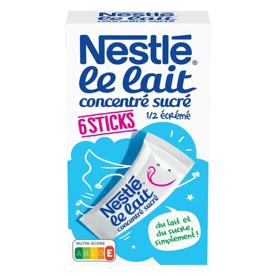 NESTLE Sweetened Condensed Milk 4% Fat Sticks Carton 20(6x30g) FR