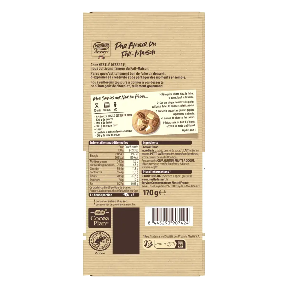 NESTLE DESSERT White Tablet Wrapper 20x170g FR