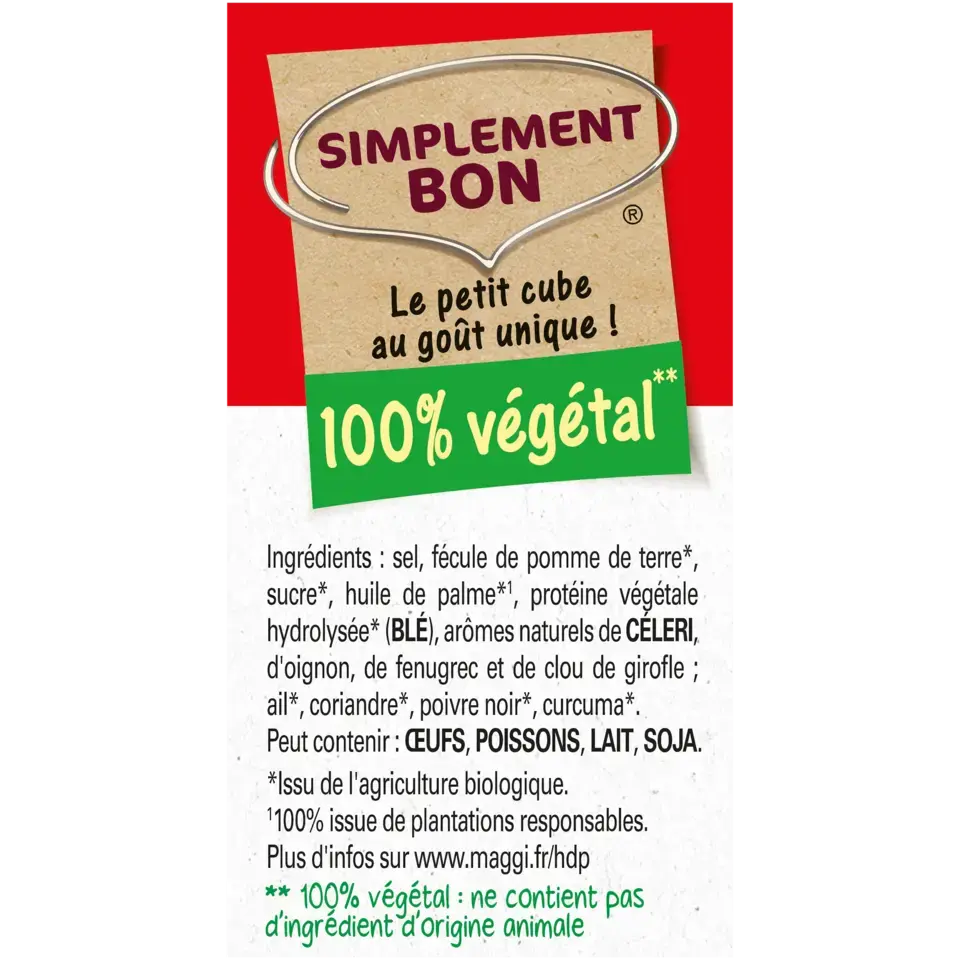 MAGGI KUB OR Organic Carton 128g FR
