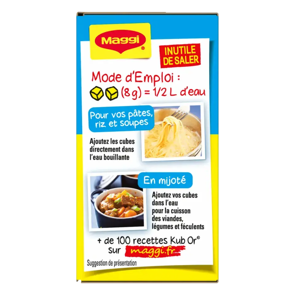 MAGGI KUBOR Bouillon Fat Free Box 15x128g FR