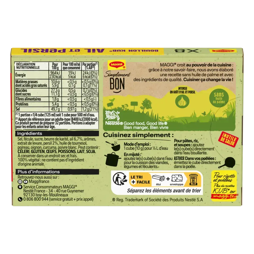 MAGGI Bouillon H Garlic and Parsley Carton 20x80g FR