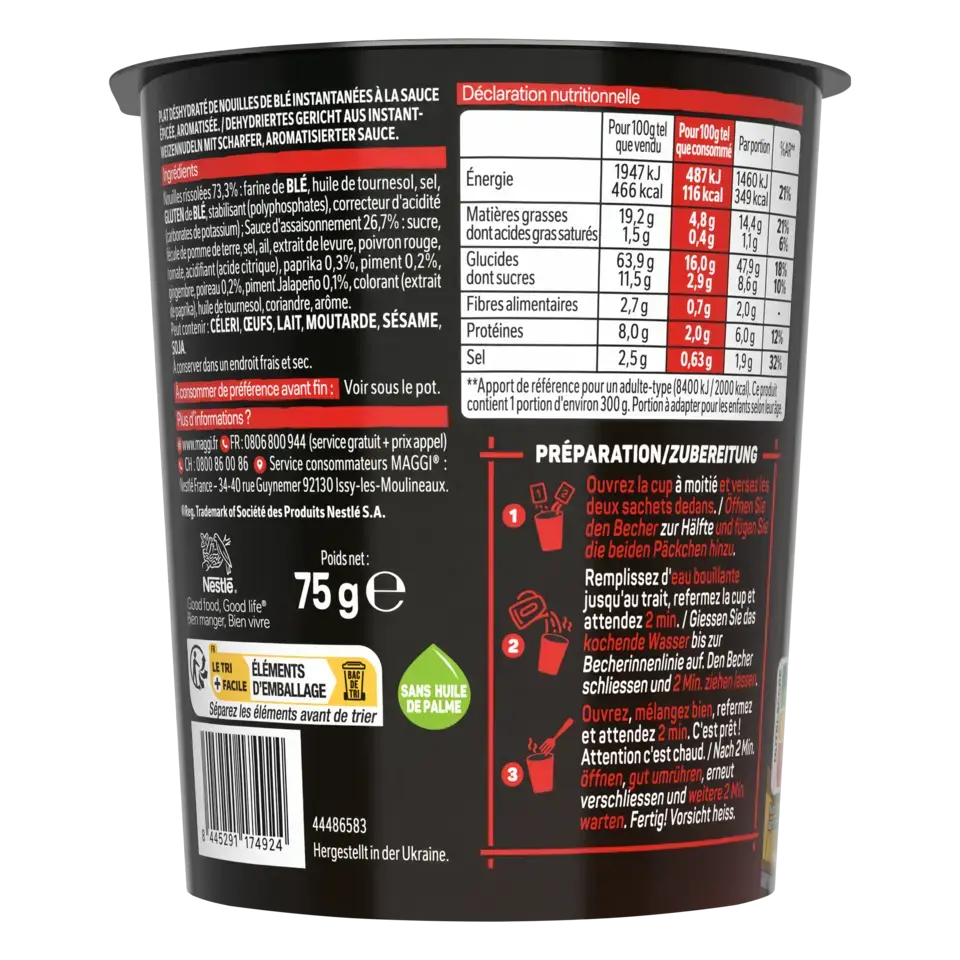 MAGGI Cup Noodle Sweet Chili Dragon Ball Z Cup 8x75g XE