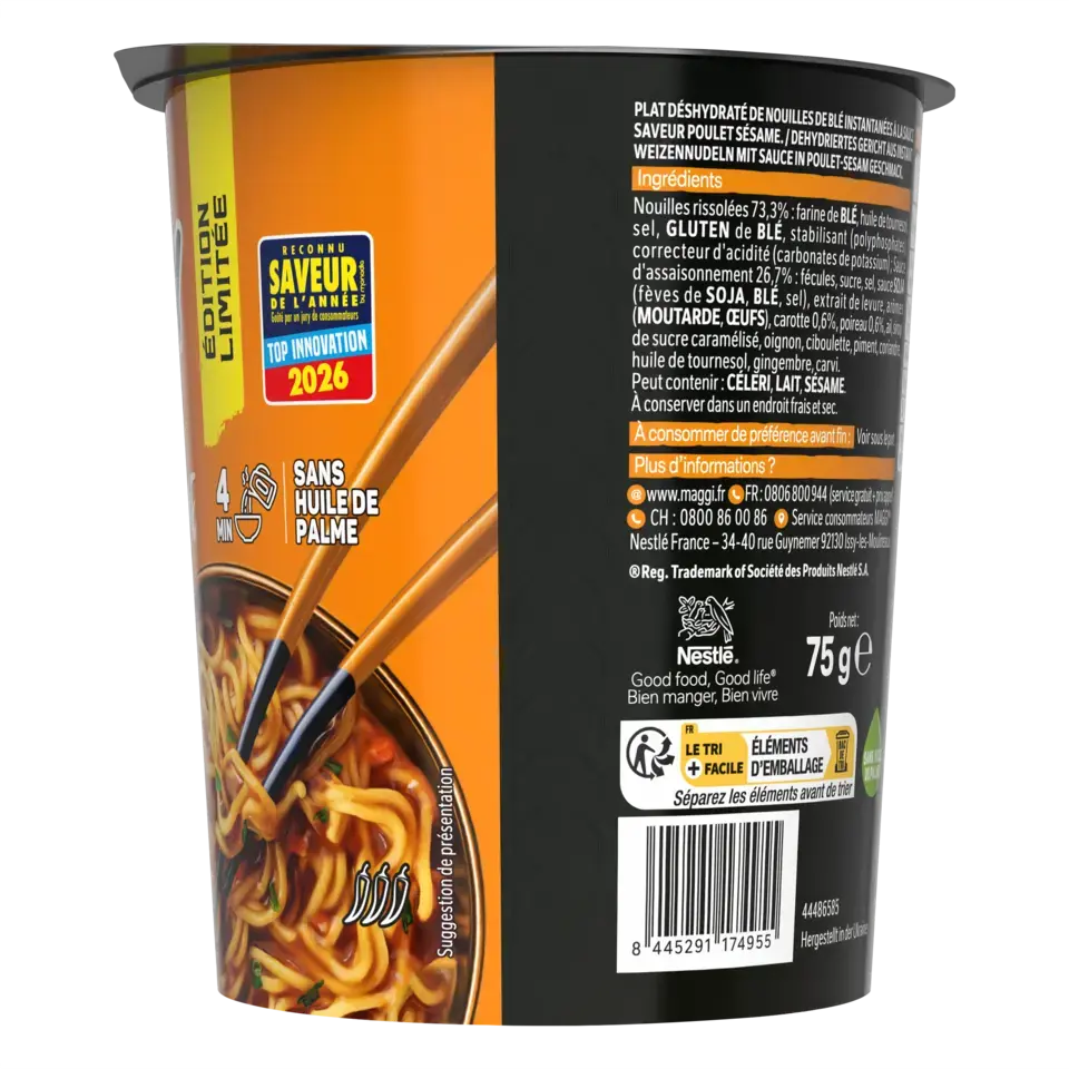 MAGGI Cup Noodle Sesame Chicken Dragon Ball Z Cup 8x75g XE