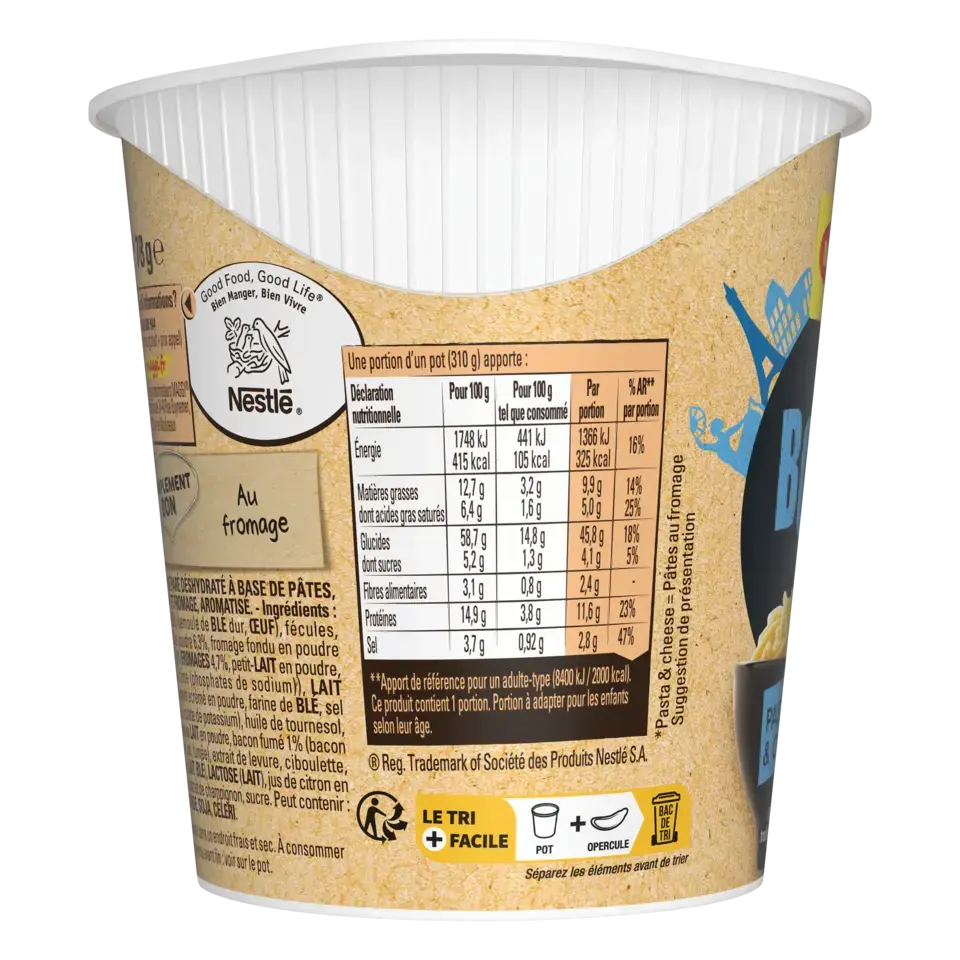 MAGGI BOLINO Pasta Cheese Cup 8x78g FR