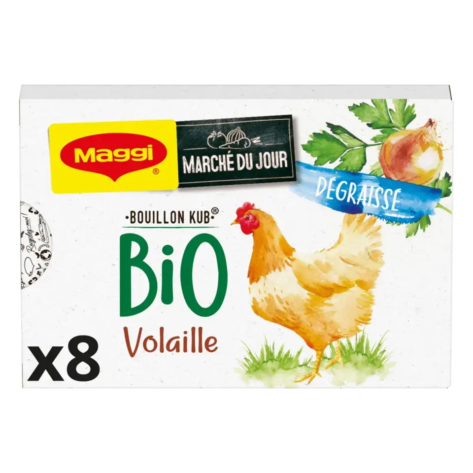 MAGGI Bouillon Chicken Bio Low Fat Carton 80g FR