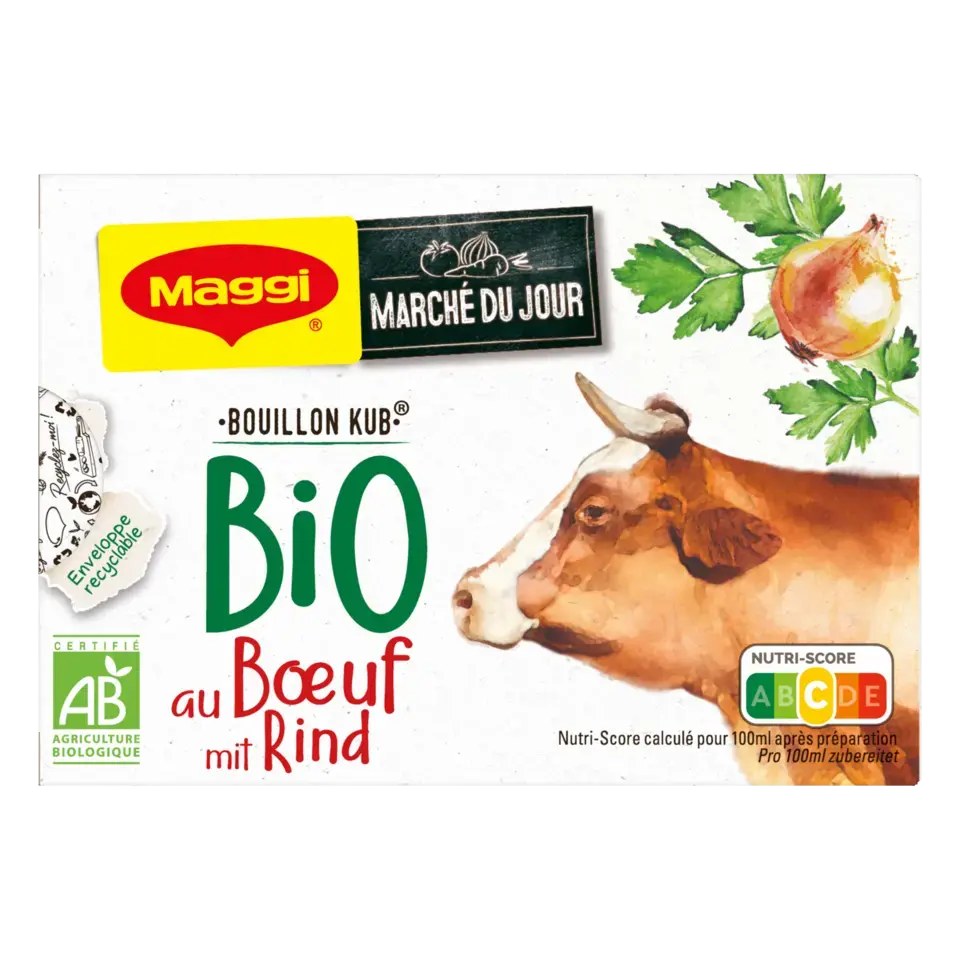 MAGGI Seasoning Bouillon Beef Organic Box 80g FR