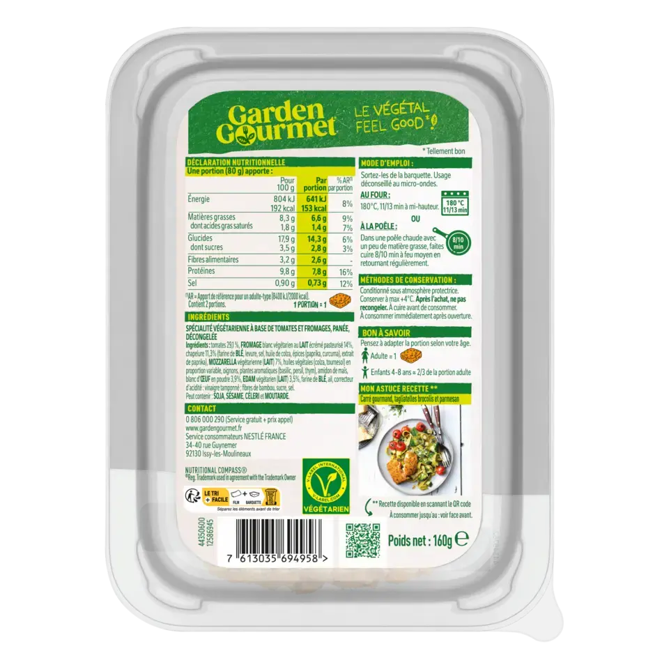 Carré Gourmand Garden Gourmet – emballage produit
