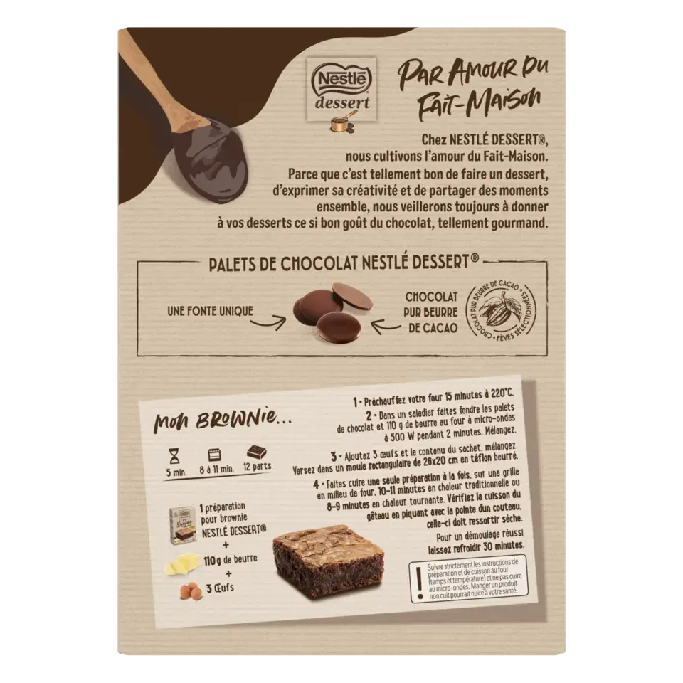 DESSERT Preparation Cake Brownie Chocolate Box 405g FR
