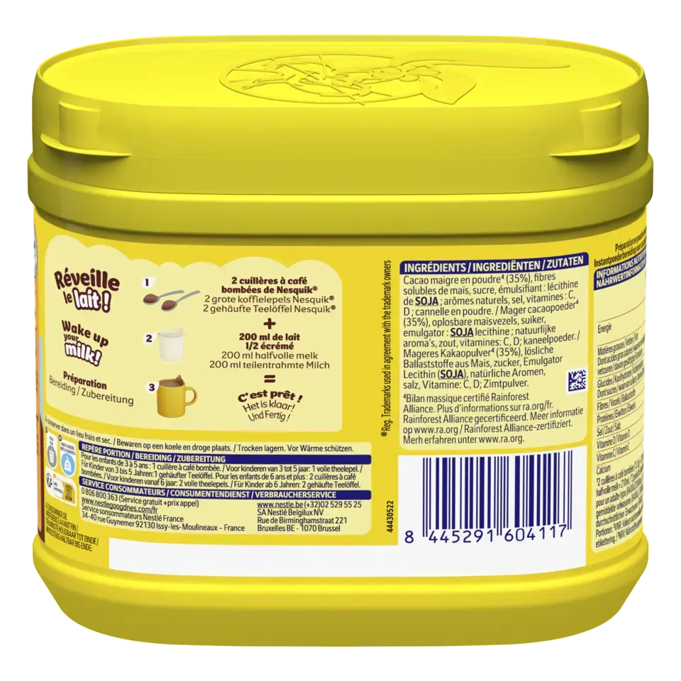 NESQUIK Less Sugar Plasticbox Tub 12x350g FR