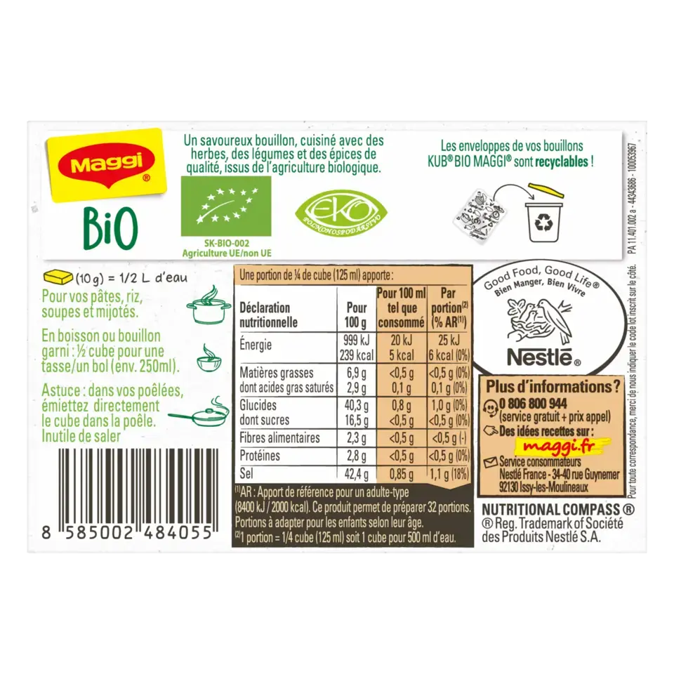 MAGGI Bouillon Herbs Organic Box 20x80g FR