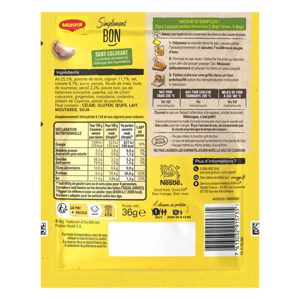 MAGGI Juicy Chicken Garlic Sachet 16x36g FR
