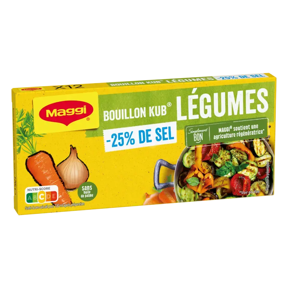 MAGGI Bouillon Vegetable Low Salt Carton 20x120g FR