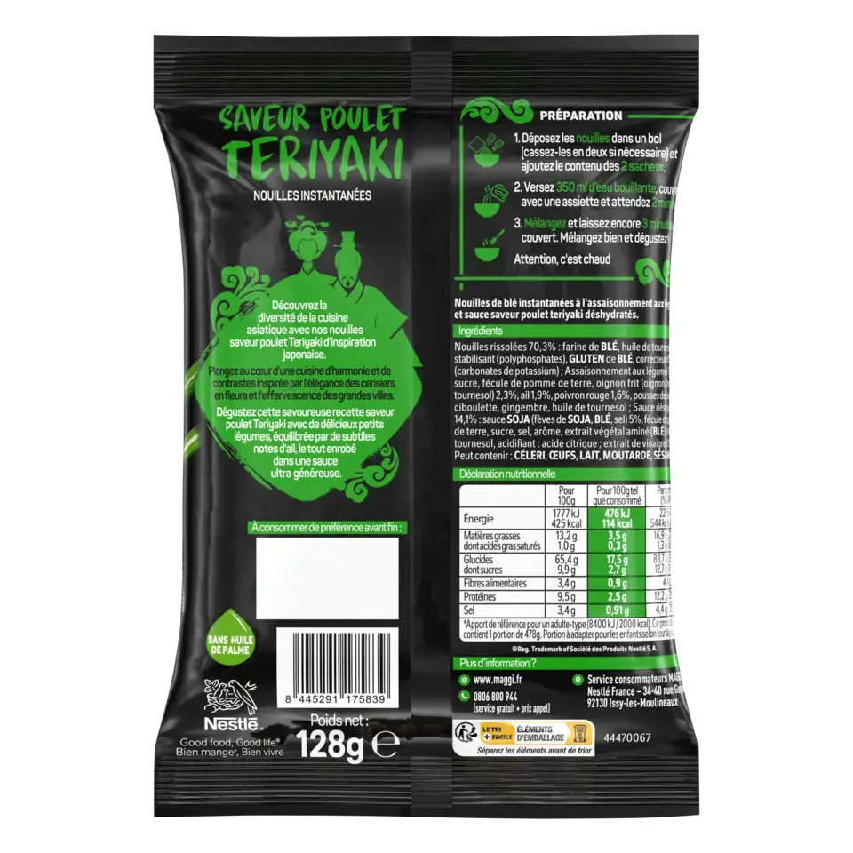 MAGGI Noodle Teriyaki Pouch 8x128g FR