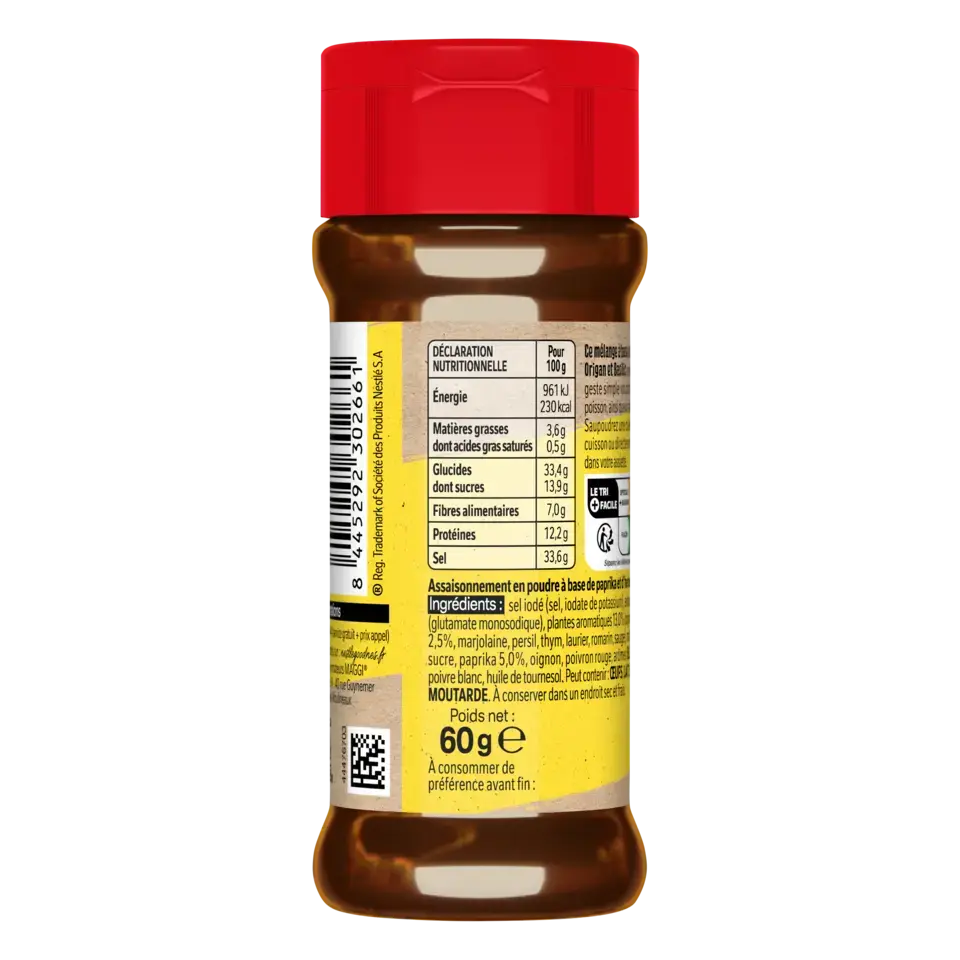 MAGGI Assaisonnement Poudre Paprika Bottle 8x60g FR