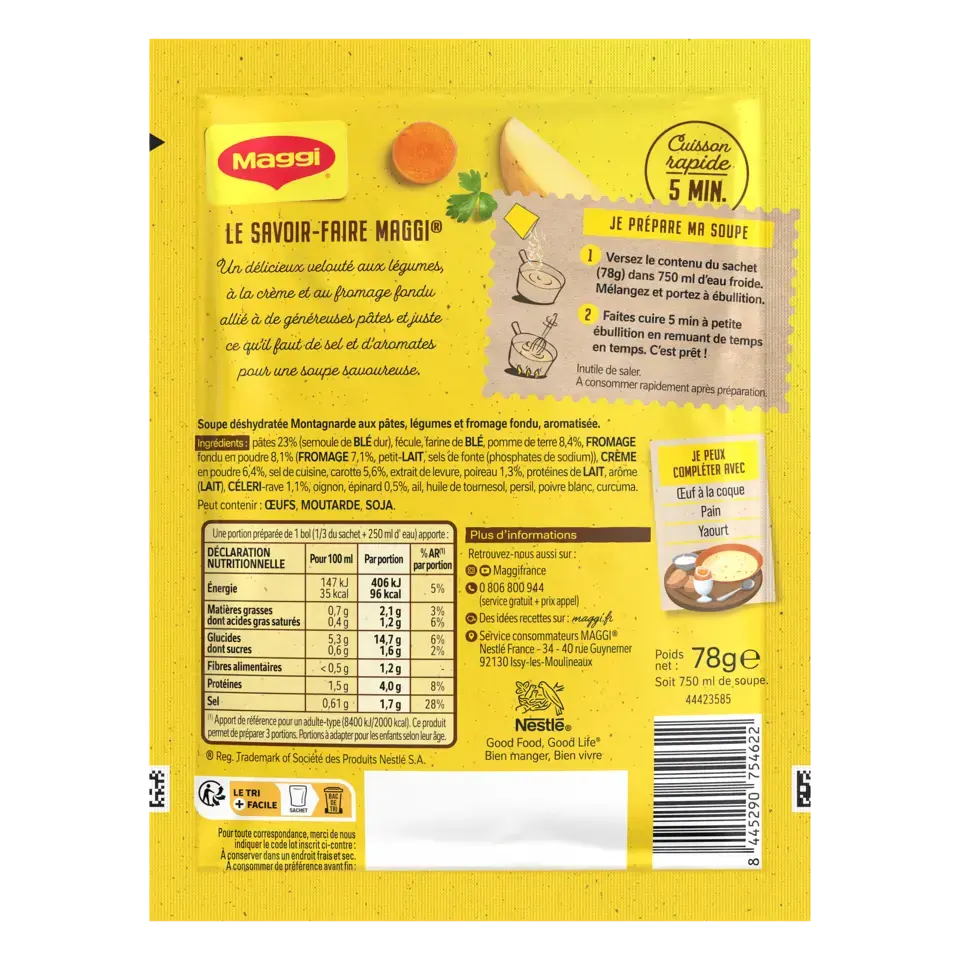 MAGGI SAVEUR A L'ANCIENNE Soup Montagnard Pouch 14x78g FR