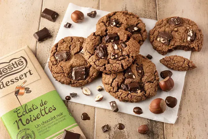 Cookies chocolat Noir éclats de Noisettes