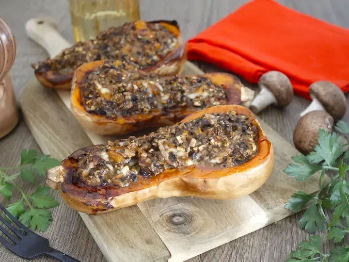 Butternut farci aux champignons
