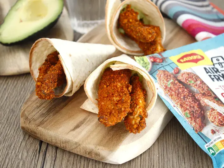 Cornets croustillants au poulet et guacamole
