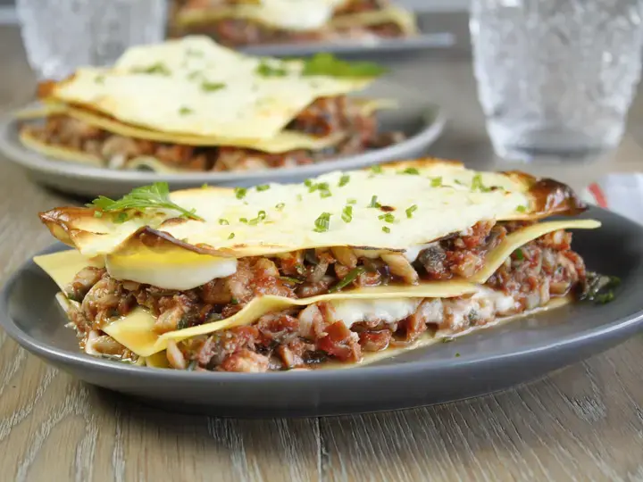Lasagne de cabillaud, tomates et fines herbes
