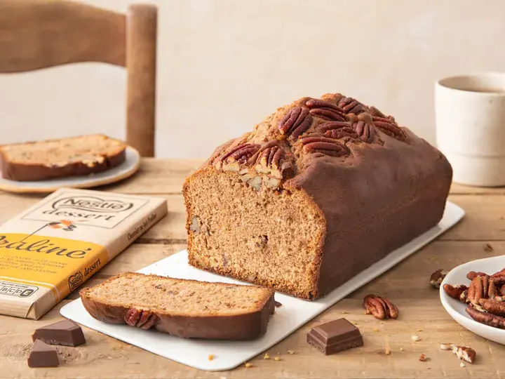 Cake au chocolat praliné et noix de pecan